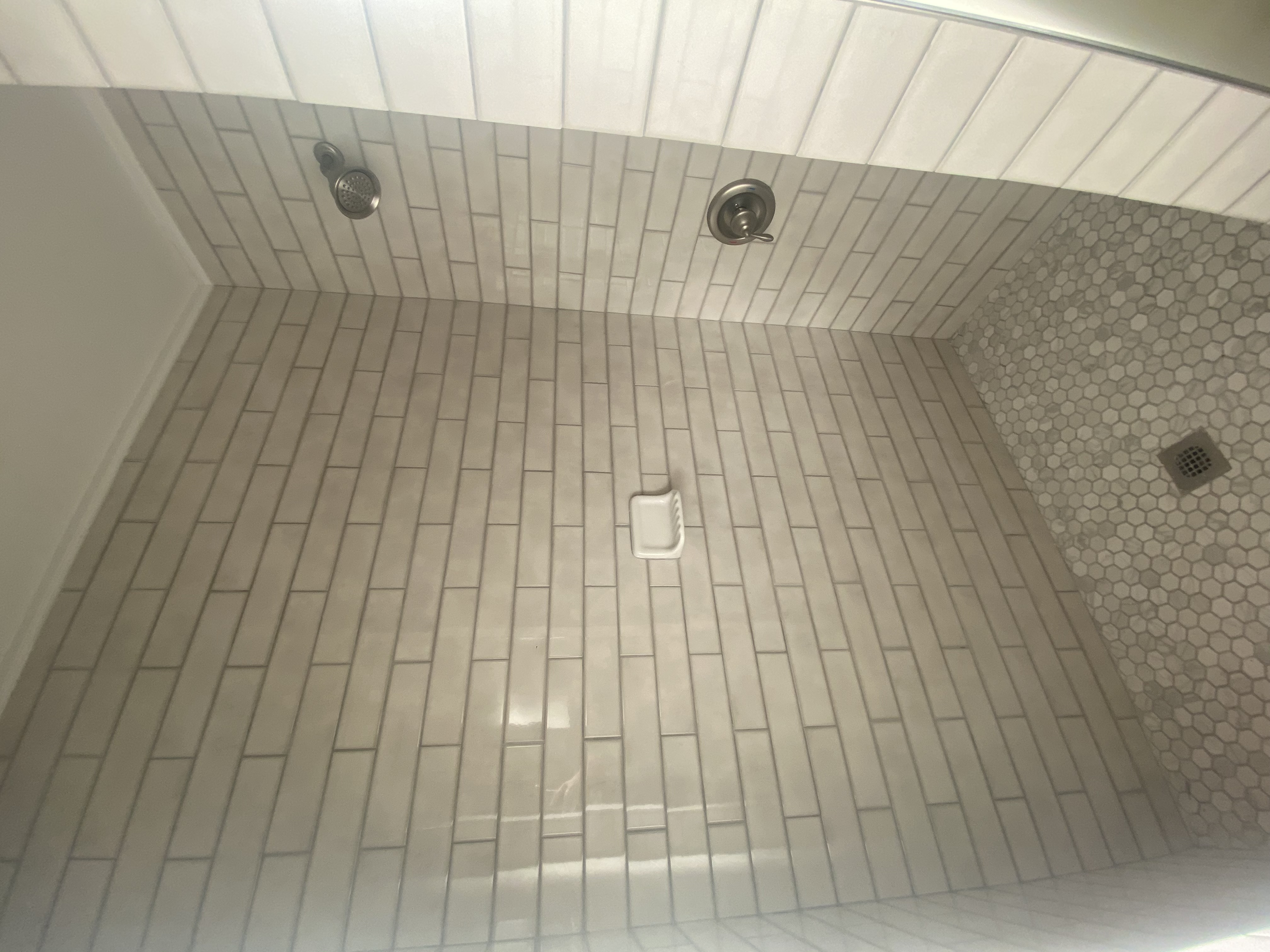ICS completed bathroom update with custom tile work